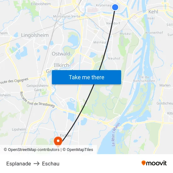Esplanade to Eschau map