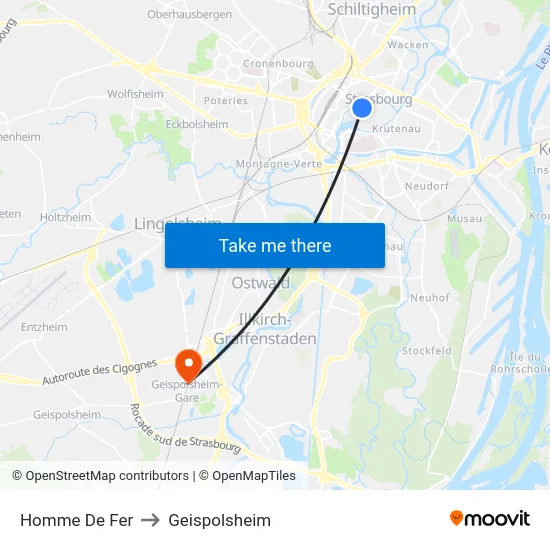 Homme De Fer to Geispolsheim map