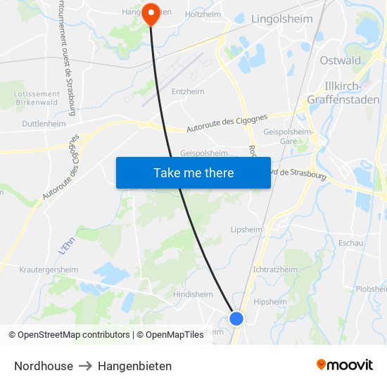 Nordhouse to Hangenbieten map