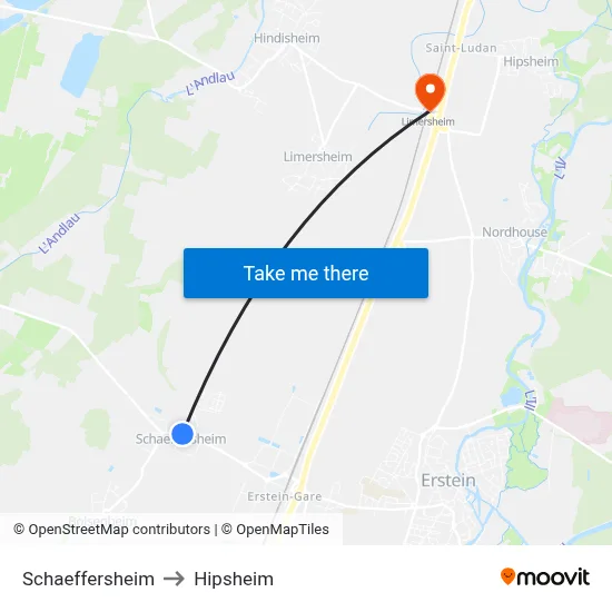 Schaeffersheim to Hipsheim map
