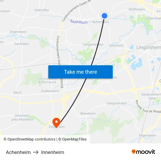 Achenheim to Innenheim map