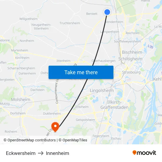 Eckwersheim to Innenheim map