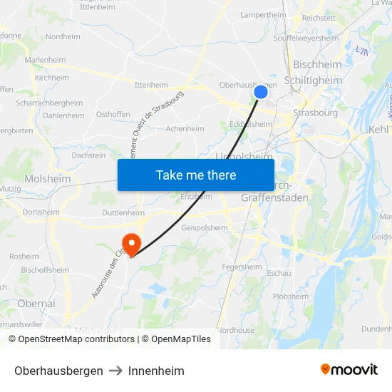 Oberhausbergen to Innenheim map