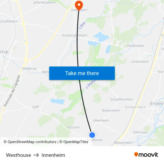 Westhouse to Innenheim map