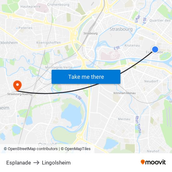 Esplanade to Lingolsheim map