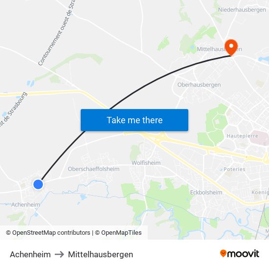 Achenheim to Mittelhausbergen map