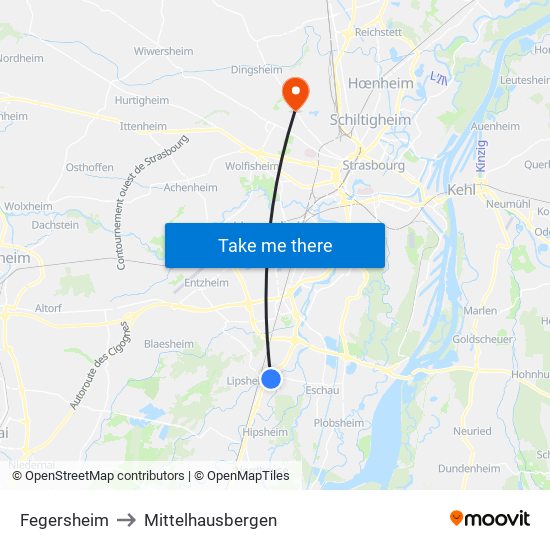 Fegersheim to Fegersheim map
