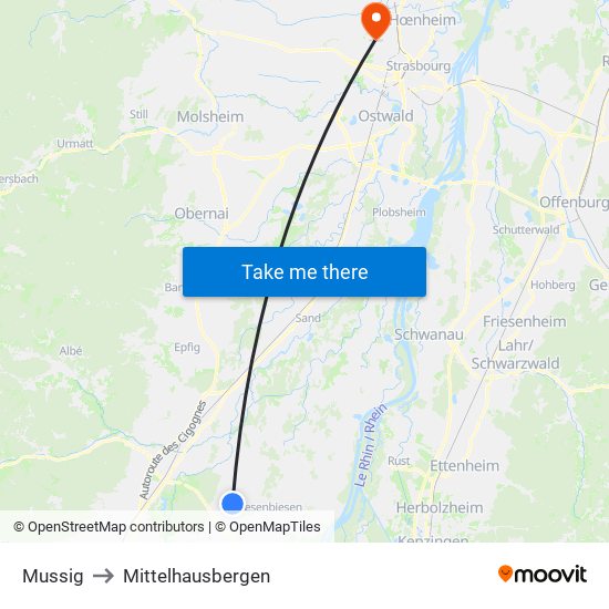 Mussig to Mittelhausbergen map