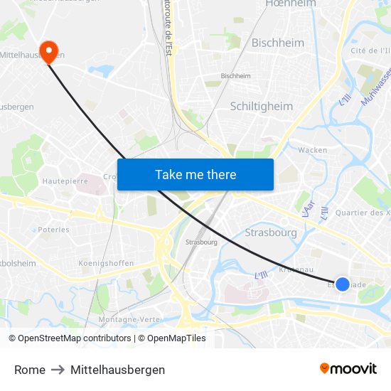 Rome to Mittelhausbergen map