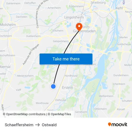 Schaeffersheim to Ostwald map