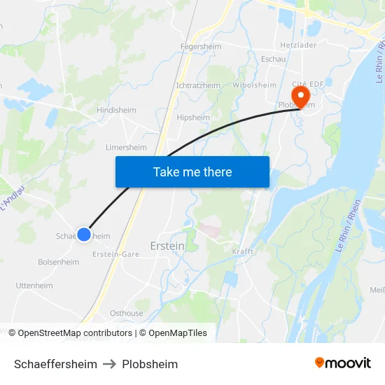 Schaeffersheim to Plobsheim map