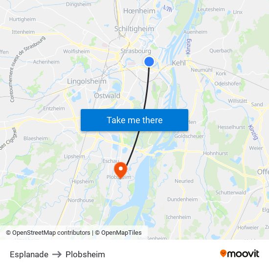 Esplanade to Plobsheim map