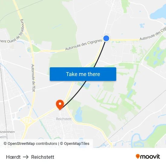 Hœrdt to Reichstett map
