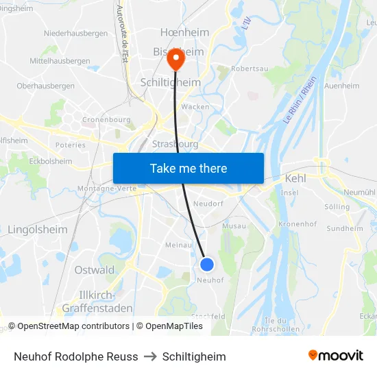 Neuhof Rodolphe Reuss to Schiltigheim map
