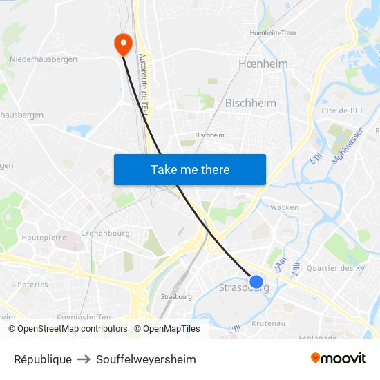 République to Souffelweyersheim map