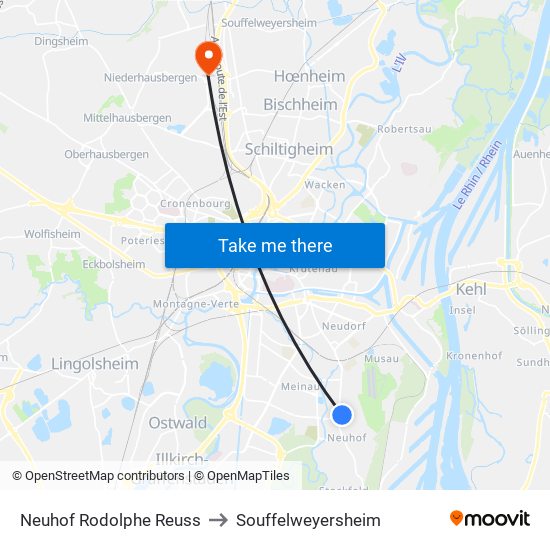 Neuhof Rodolphe Reuss to Souffelweyersheim map