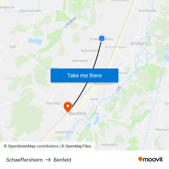 Schaeffersheim to Benfeld map