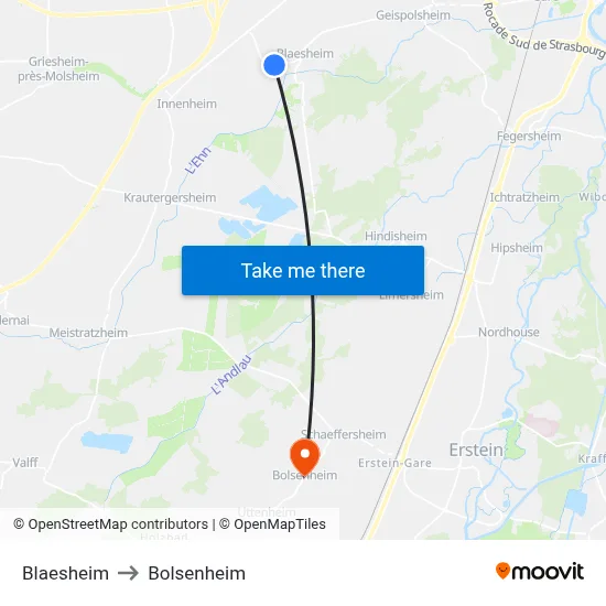 Blaesheim to Bolsenheim map