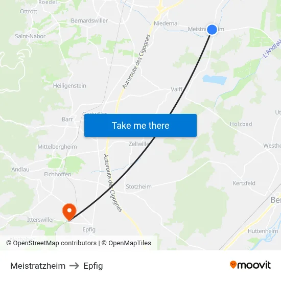 Meistratzheim to Epfig map