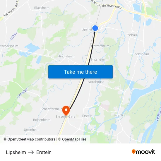 Lipsheim to Erstein map
