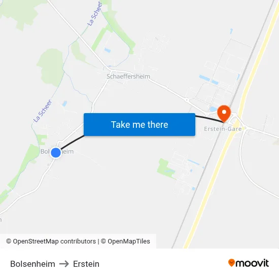 Bolsenheim to Erstein map