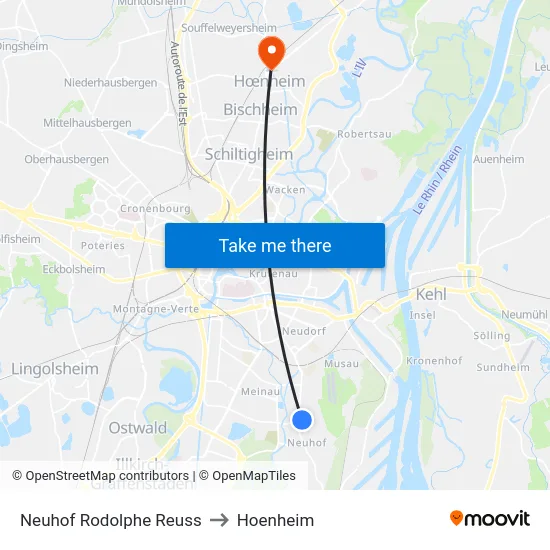 Neuhof Rodolphe Reuss to Hoenheim map