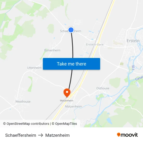 Schaeffersheim to Matzenheim map