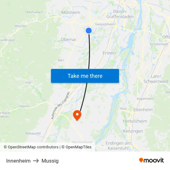 Innenheim to Mussig map