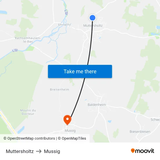 Muttersholtz to Mussig map