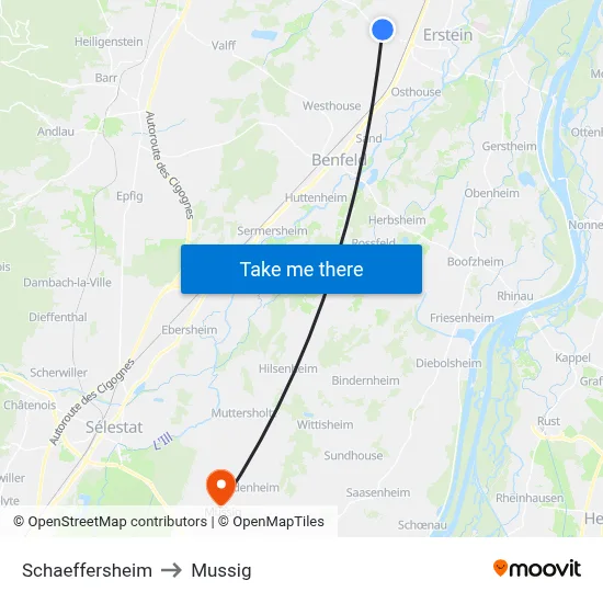 Schaeffersheim to Mussig map