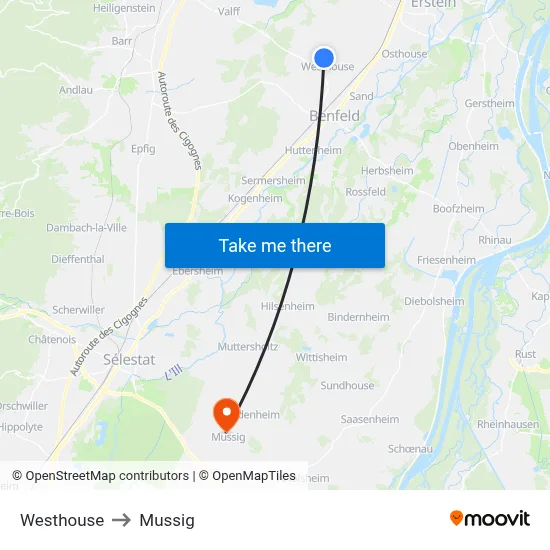Westhouse to Mussig map
