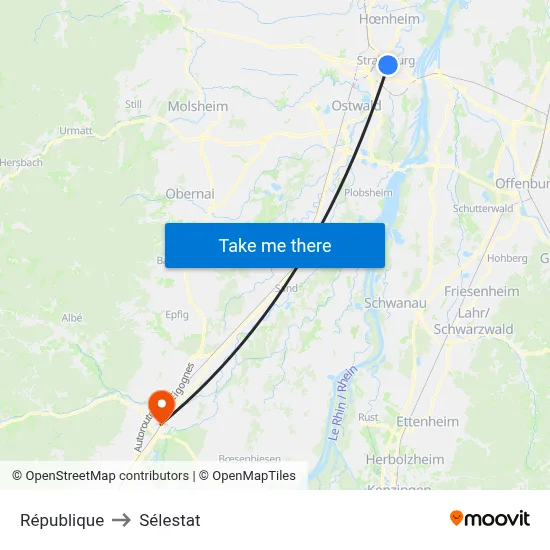 République to Sélestat map