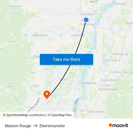 Maison Rouge to Ebersmunster map