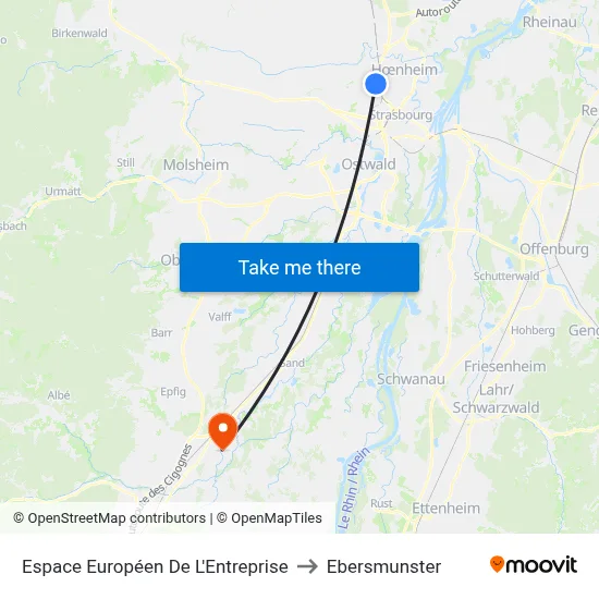 Espace Européen De L'Entreprise to Ebersmunster map