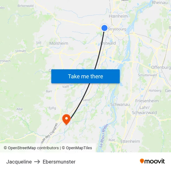 Jacqueline to Ebersmunster map