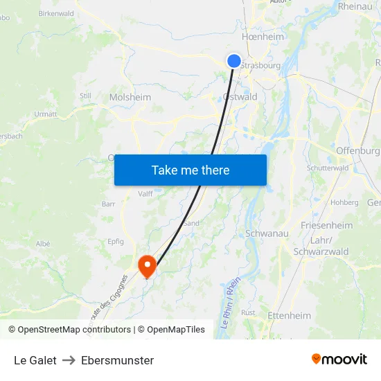 Le Galet to Ebersmunster map