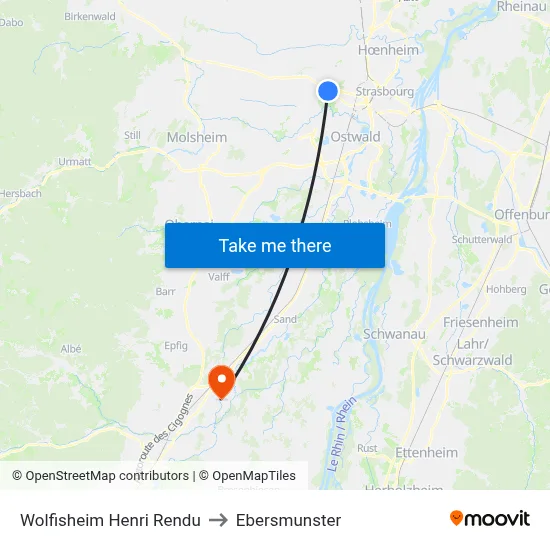 Wolfisheim Henri Rendu to Ebersmunster map