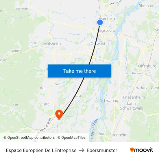 Espace Européen De L'Entreprise to Ebersmunster map