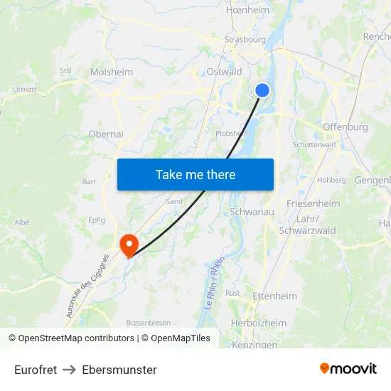 Eurofret to Ebersmunster map