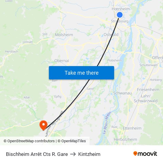 Bischheim Arrêt Cts R. Gare to Kintzheim map