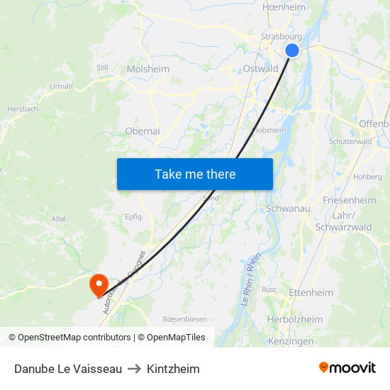 Danube Le Vaisseau to Kintzheim map