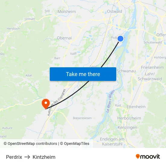 Perdrix to Kintzheim map