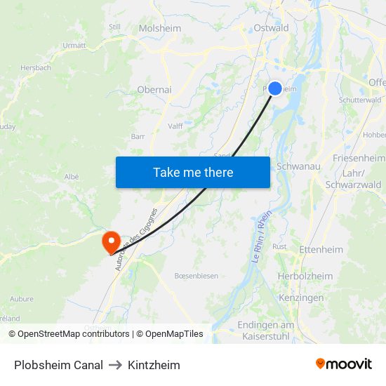 Plobsheim Canal to Kintzheim map