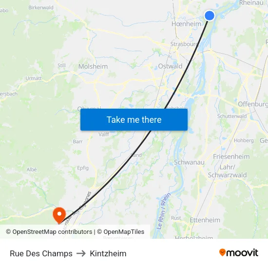 Rue Des Champs to Kintzheim map