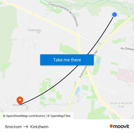 Smictom to Kintzheim map