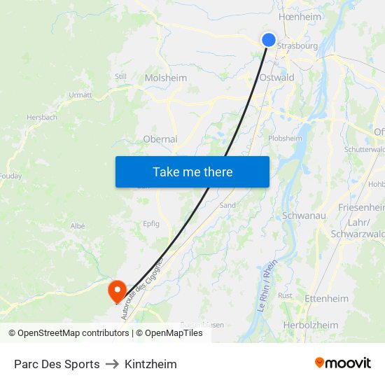 Parc Des Sports to Kintzheim map