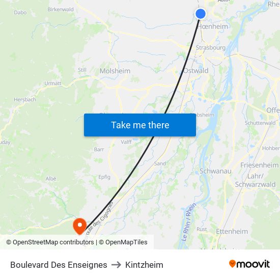 Boulevard Des Enseignes to Kintzheim map
