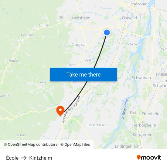 École to Kintzheim map