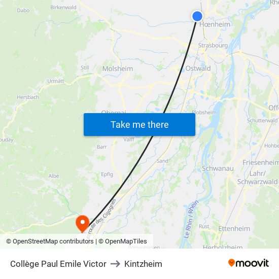 Collège Paul Emile Victor to Kintzheim map