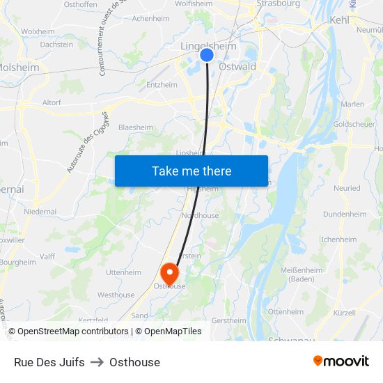 Rue Des Juifs to Osthouse map